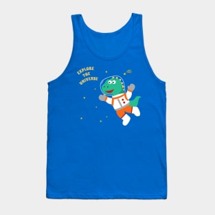 Funny dinosaur in space. Dinosaur in outer space Tank Top